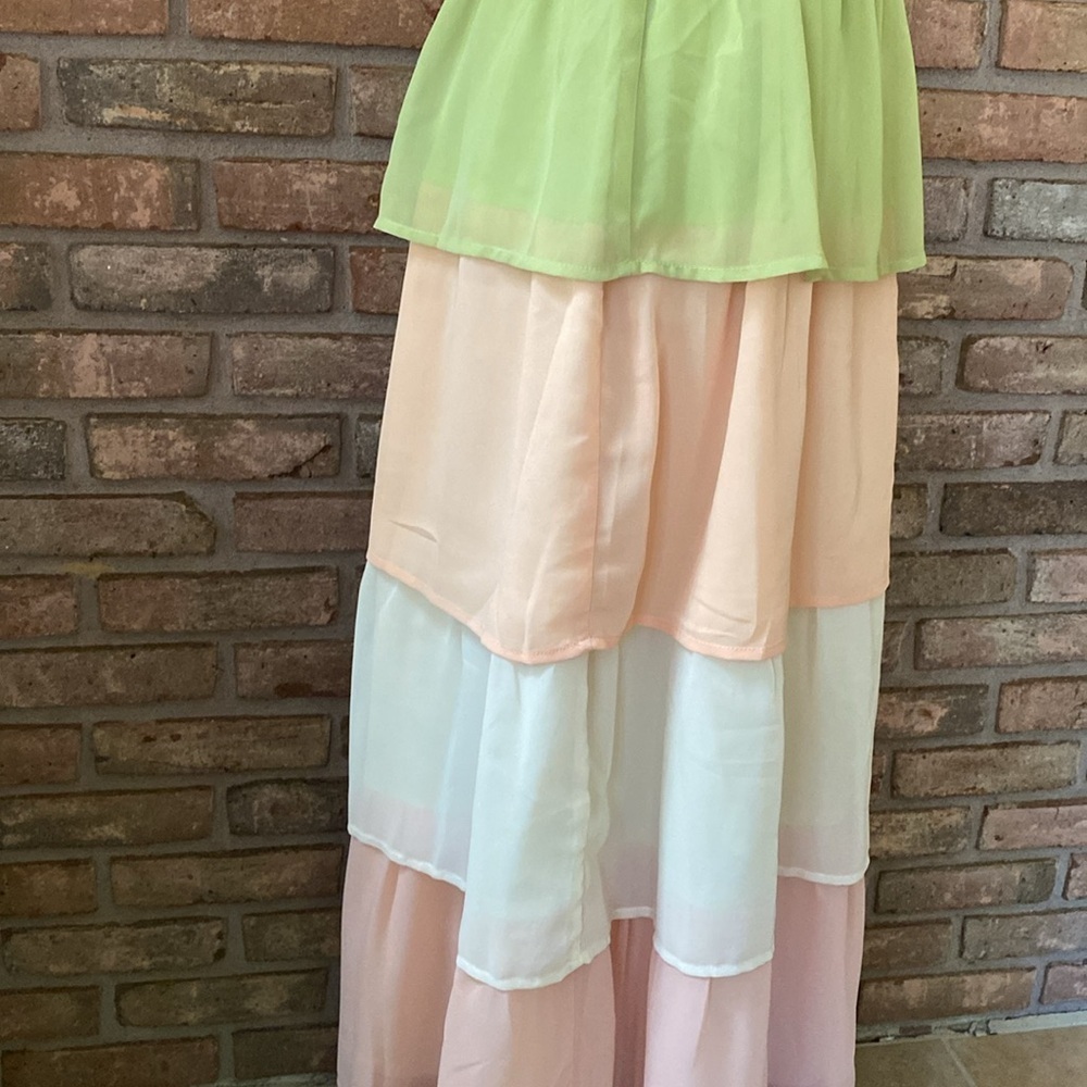 Flying Tomato Multicolored Layered Maxi Dress Small EUC - Picture 10 of 13